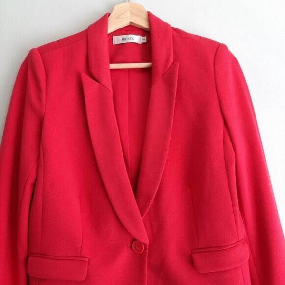 RICKI'S / Stretch One Button Closure Blazer Jacket Pink Sz S Flawed - Picture 2 of 14